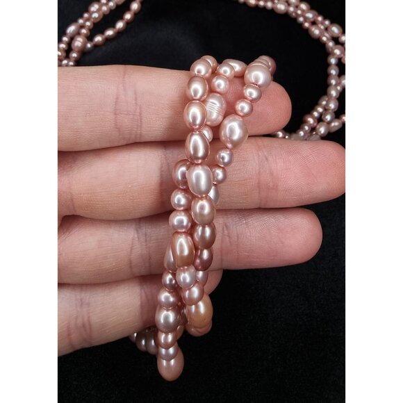 Honora Sterling Silver Pink Freshwater Pearl Multi-Strand Necklace - Picture 5 of 5